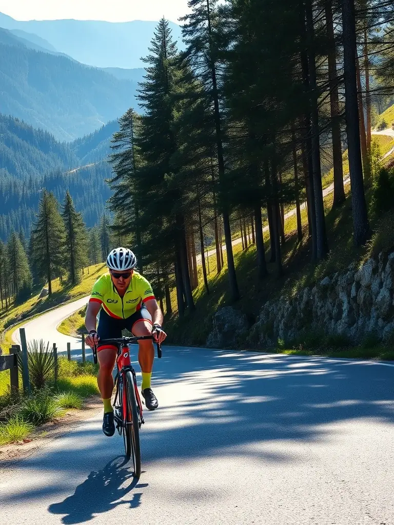 Photo of cyclists climbing a hill during a race, showcasing the scenic beauty of the Marennes region and the physical challenge of the sport.