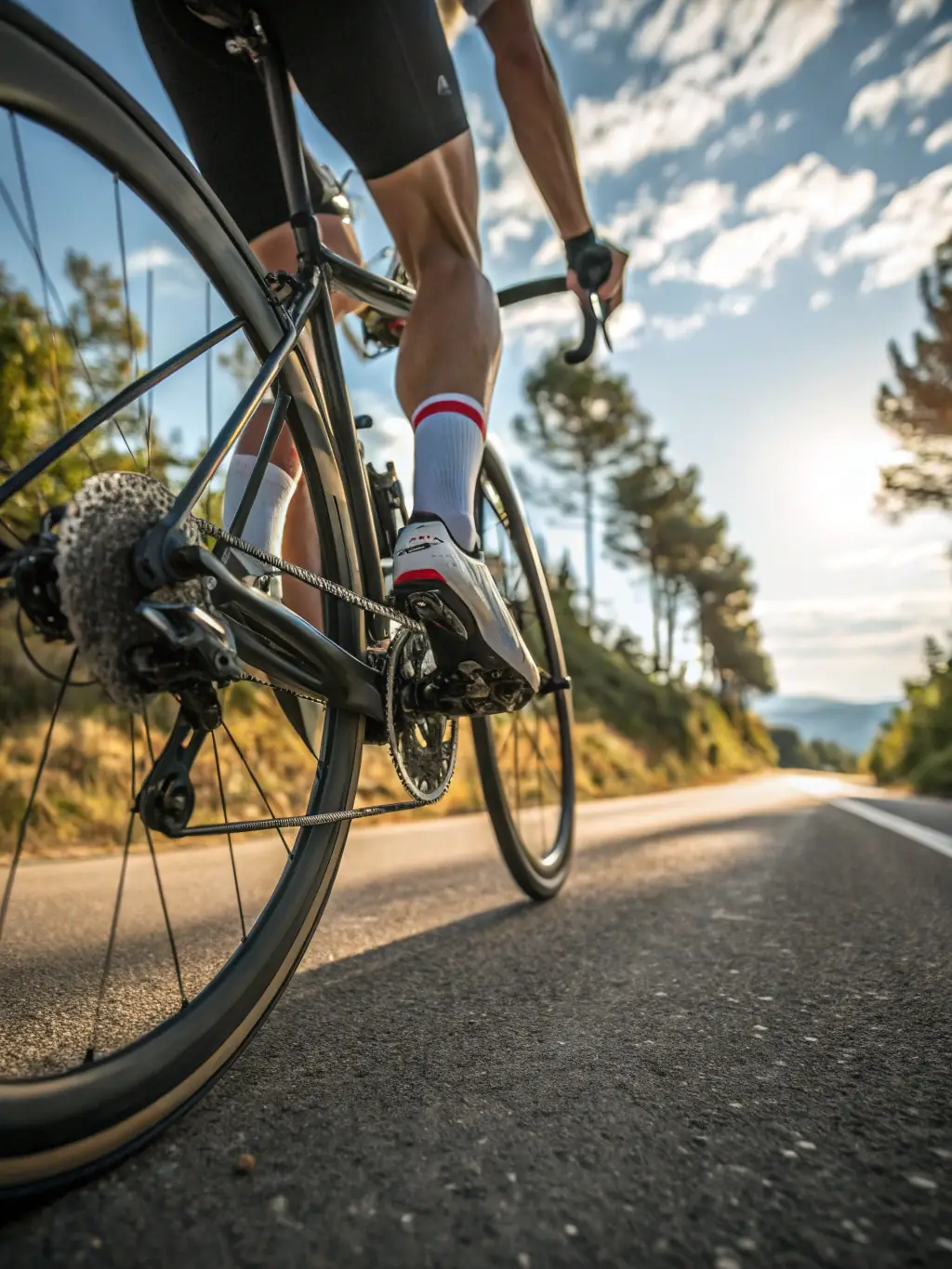 A VCCM cyclist participating in a local race, demonstrating the competitive opportunities available to members.
